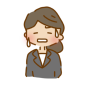 汗をかいて困っているゆるくて可愛いスーツの女性