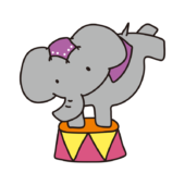 サーカスで逆立ちするゾウ