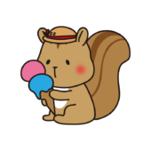 アイスクリームを持っているリス