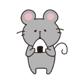 おにぎりを食べるネズミ2