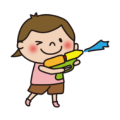 水鉄砲で遊ぶ子供（女の子1）