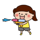 水鉄砲で遊ぶ子供（女の子2）