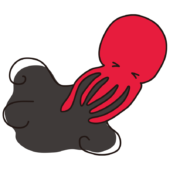 スミをはいて逃げるタコ