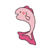 ジャンプするピンクの魚