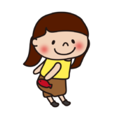 お尻に魚がついている子供（女の子）