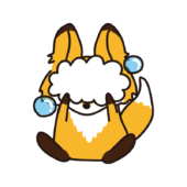 泡で顔が隠れているキツネ