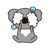 泡で顔が隠れいてるコアラ