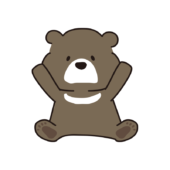 泡がきれいに流れたクマ