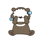 泡で顔が隠れているクマ