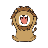 泡がきれいに流れたライオン