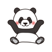 泡がきれいに流れたパンダ