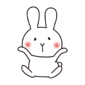 泡がきれいに流れた白いうさぎ