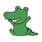 泡がきれいに流れたワニ