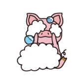 全身泡だらけのぶた