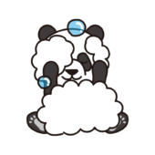 全身泡だらけのパンダ