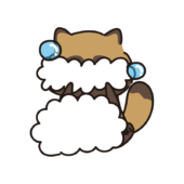 全身泡だらけのタヌキ