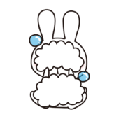 全身泡だらけの白いうさぎ