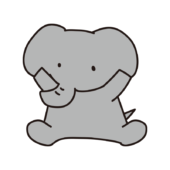 泡がきれいに流れたゾウ