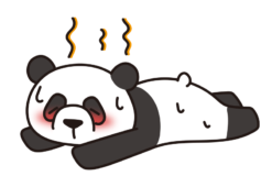 暑くてダウンしているパンダ