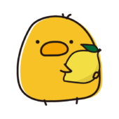 レモンを持っているまんまるひよこ