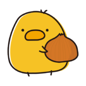 玉ねぎを持っているまんまるひよこ