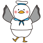 バンザイしているカモメの水兵さん（青）