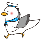 かけあしするカモメの水兵さん（青）