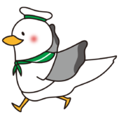 かけあしするカモメの水兵さん（緑）