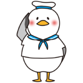 敬礼するカモメの水兵さん（青）