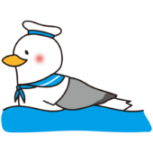 泳いでいるカモメの水兵さん（青）1