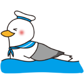 泳いでいるカモメの水兵さん（青）2