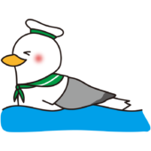 泳いでいるカモメの水兵さん（緑）2