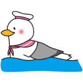 泳いでいるカモメの水兵さん（ピンク）1