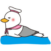泳いでいるカモメの水兵さん（ピンク）2