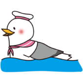 泳いでいるカモメの水兵さん（ピンク）3