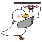 シャツを乾かすカモメの水兵さん（ピンク）