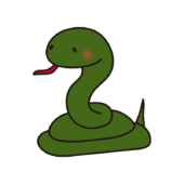 舌を出しているかわいい蛇