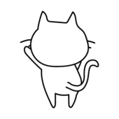 後ろを向いている白い猫