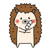 お団子を持っているハリネズミ