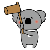 杵を持っているコアラ