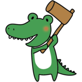 杵を持っているワニ