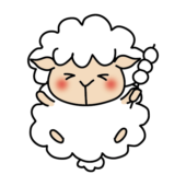 お団子を持っている羊