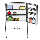 扉の開いた冷蔵庫