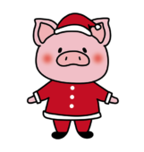 サンタの衣装を着たぶた