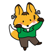 ハロウィンでフランケンシュタインの仮装をするキツネ