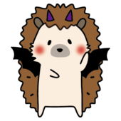 ハロウィンでコウモリの仮装をするハリネズミ