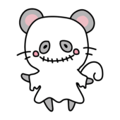 ハロウィンでおばけの仮装をするねずみ