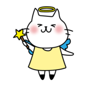 天使の格好をした白い猫