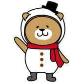 雪だるまの格好をしたライオン