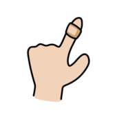 絆創膏を貼った指